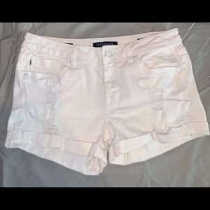 White jean shorts